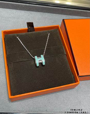 Fortok Hermès Pre-Owned 2010s Mini Pop H necklace Blue Green