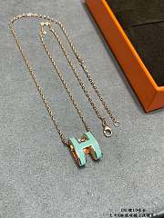 Fortok Hermès Pre-Owned 2010s Mini Pop H necklace Blue Green - 5