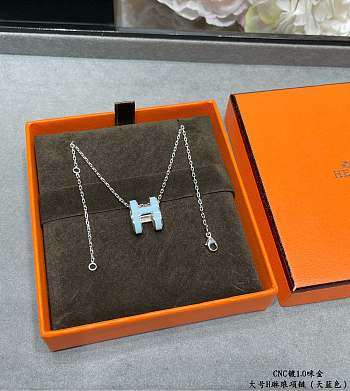 Fortok Hermès Pre-Owned 2010s Mini Pop H necklace Blue