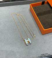 Fortok Hermès Pre-Owned 2010s Mini Pop H necklace Blue - 5