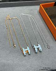 Fortok Hermès Pre-Owned 2010s Mini Pop H necklace Blue - 4