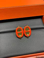 Fortok Hermès Mini Maillon earrings Orange - 1