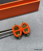 Fortok Hermès Mini Maillon earrings Orange - 6