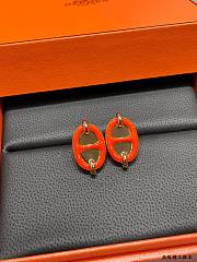 Fortok Hermès Mini Maillon earrings Orange - 5