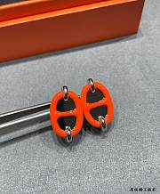 Fortok Hermès Mini Maillon earrings Orange - 4