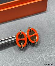 Fortok Hermès Mini Maillon earrings Orange - 3