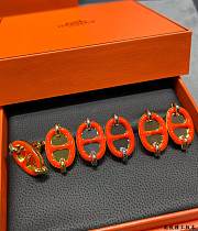 Fortok Hermès Mini Maillon earrings Orange - 2