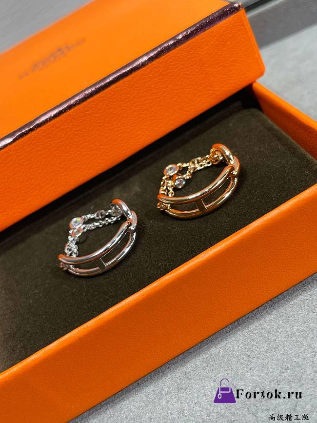 Fortok Hermes Chain D'Ancre Chaos Ring Silver/ Rose Gold - 1