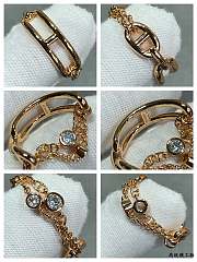 Fortok Hermes Chain D'Ancre Chaos Ring Silver/ Rose Gold - 5