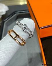 Fortok Hermes Chain D'Ancre Chaos Ring Silver/ Rose Gold - 4