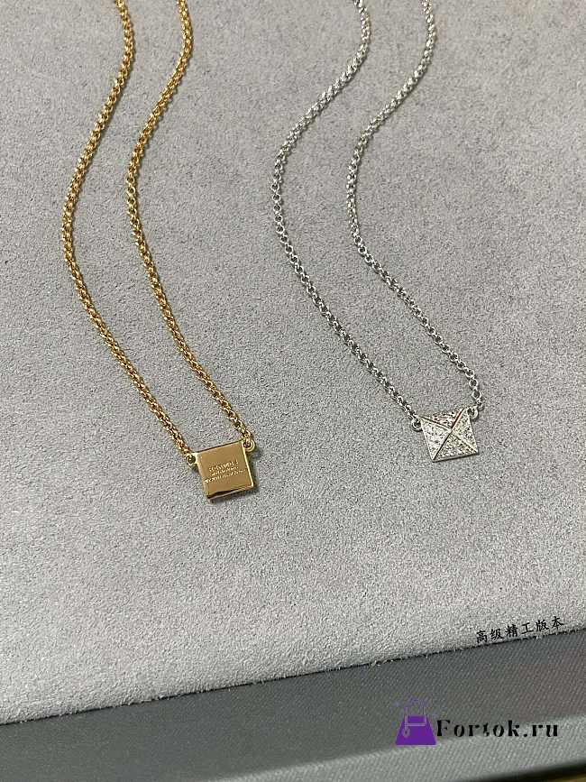 Fortok Hermès Clou d'H pendant Silver/ Rose Gold Necklace - 1