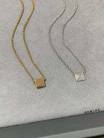 Fortok Hermès Clou d'H pendant Silver/ Rose Gold Necklace