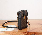 Fortok Louis Vuitton Vertical Trunk Pochette Dark Brown Monogram 11 x 17.5 x 3.5 cm - 6