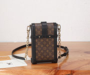 Fortok Louis Vuitton Vertical Trunk Pochette Dark Brown Monogram 11 x 17.5 x 3.5 cm - 5