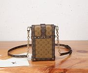 Fortok Louis Vuitton Vertical Trunk Pochette Brown Monogram 11 x 17.5 x 3.5 cm - 5