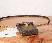 Fortok Louis Vuitton Vertical Trunk Pochette Brown Monogram 11 x 17.5 x 3.5 cm - 4