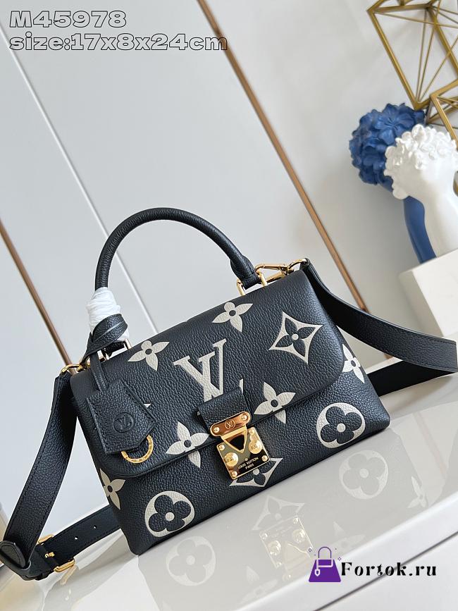 Fortok Louis Vuitton Madeleine BB Black Monogram Off-White 24*17*8.5Cm  - 1