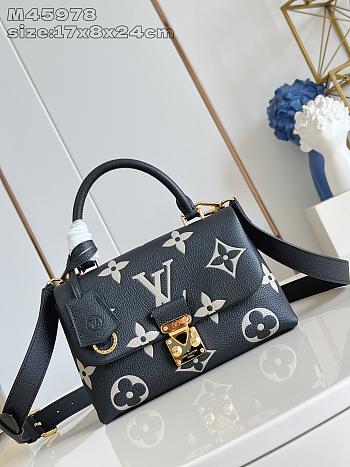Fortok Louis Vuitton Madeleine BB Black Monogram Off-White 24*17*8.5Cm 