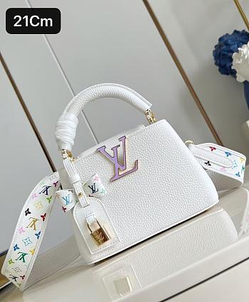Fortok Louis Vuitton x TM Capucines Mini White 21*14*8Cm