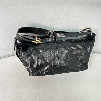 Fortok Dior D-Journey Bag Black Shiny Leather 25.5-14.5-14cm
