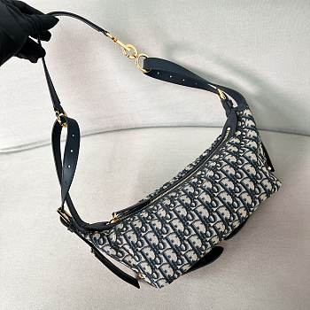 Fortok Dior D-Journey Bag Navy Blue 25.5-14.5-14cm