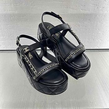 Fortok Chanel Sandals Black 01