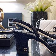 Fortok Chanel Slingback Black Flower - 6