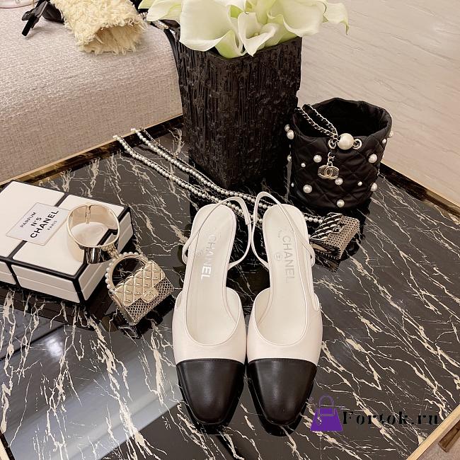 Fortok Chanel Slingback White - 1