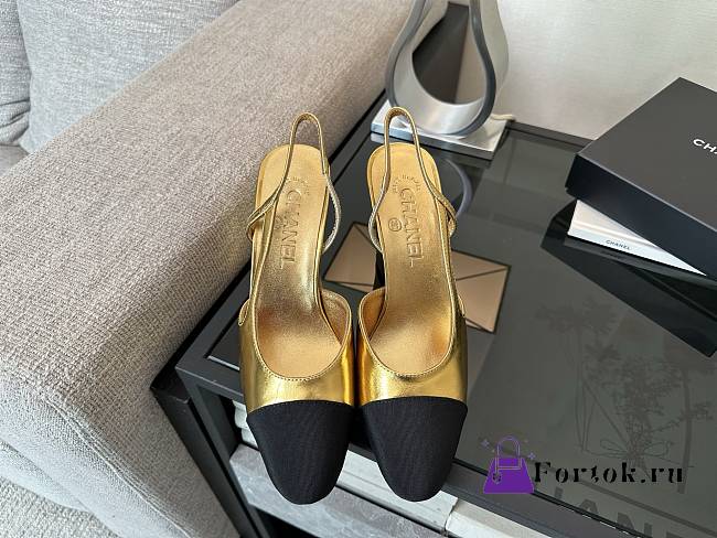 Fortok Chanel Slingback Gold - 1