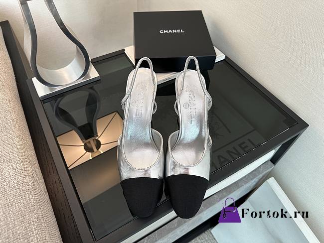 Fortok Chanel Slingback Silver - 1