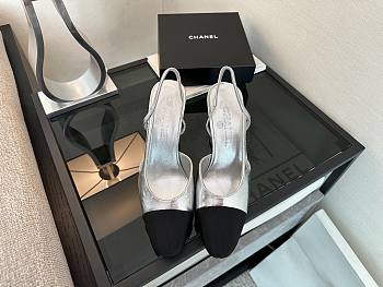 Fortok Chanel Slingback Silver