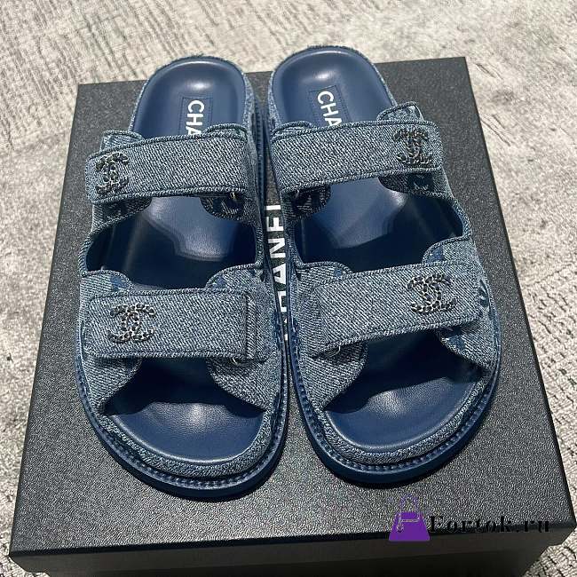 Fortok Chanel Sandals Denim - 1