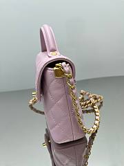 Fortok Chanel 25ss Flap Bag With Top Handle Pink 14x20x6cm - 3