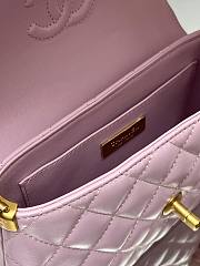 Fortok Chanel 25ss Flap Bag With Top Handle Pink 14x20x6cm - 6