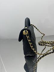 Fortok Chanel 25ss Flap Bag With Top Handle Black 14x20x6cm - 6