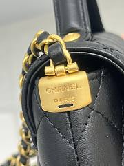 Fortok Chanel 25ss Flap Bag With Top Handle Black 14x20x6cm - 5