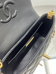 Fortok Chanel 25ss Flap Bag With Top Handle Black 14x20x6cm - 3