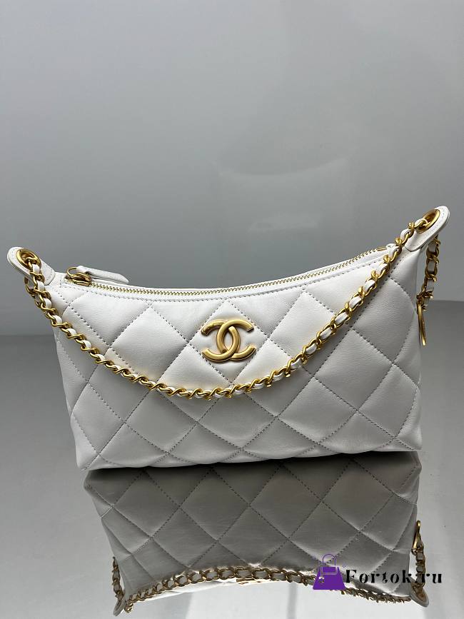Fortok Chanel Hobo Bag White 17-26-8.5cm - 1