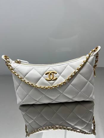 Fortok Chanel Hobo Bag White 17-26-8.5cm