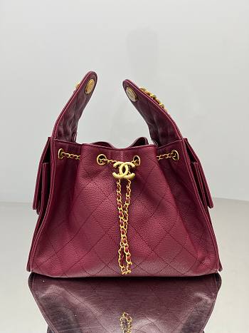 Fortok Chanel 25 Rouge Bag 30 x 26 x 14cm