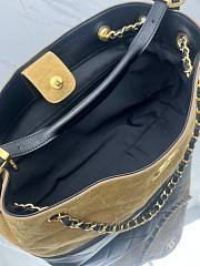 Fortok Chanel Shopping Bag In Brown Suede With Leather 36*24*14cm - 6