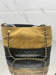 Fortok Chanel Shopping Bag In Brown Suede With Leather 36*24*14cm - 2