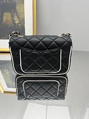 Fortok Chanel Flap Bag 25SS Black 12.5 X 19.5X 3.5CM - 5