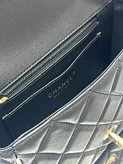Fortok Chanel Flap Bag 25SS Black 12.5 X 19.5X 3.5CM - 2
