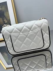 Fortok Chanel Flap Bag 25SS White 12.5 X 19.5X 3.5CM - 3