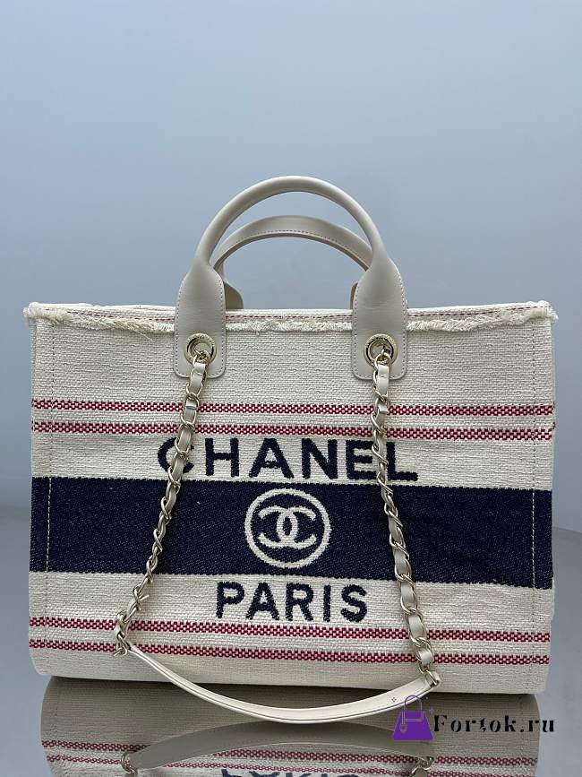 Fortok Chanel Deauville Canvas White And Blue 35/38cm - 1