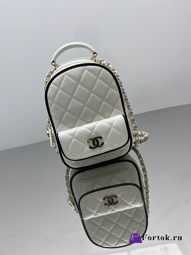 Fortok Chanel 25P Mini Backpack White 18*13*9cm - 1