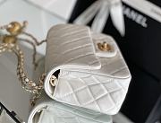 Fortok Chanel Flap Bag Micro White 13:18:7cm  - 4