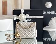 Fortok Chanel Flap Bag Micro White 13:18:7cm  - 2