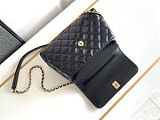 Fortok Chanel Flap Bag with Top Handle Black 23cm - 2